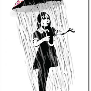 Umbrella Girl - Banksy Greeting Card