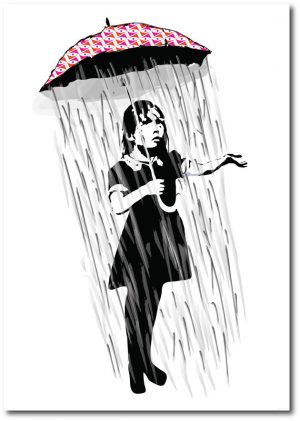 Umbrella Girl - Banksy Greeting Card