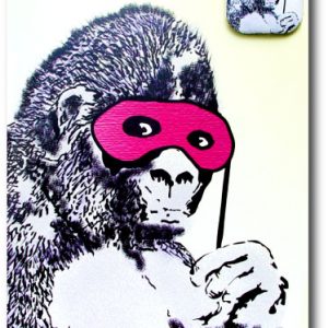 Gorilla Mask Banksy Greeting Card With Badge