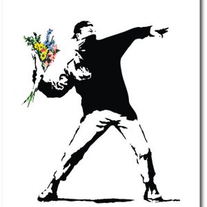 Flower Bomber - Banksy Greeting Card