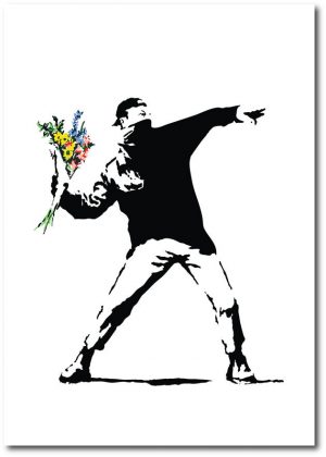 Flower Bomber - Banksy Greeting Card