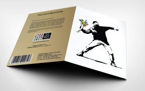 Flower Bomber - Banksy Greeting Card 3D shot