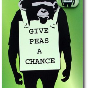 Give Peas A Chance - Greeting Card With Badge