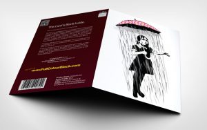 Umbrella Girl -Banksy Greeting Card - 3D shot