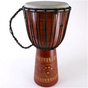 Hand carved bongo drum 60