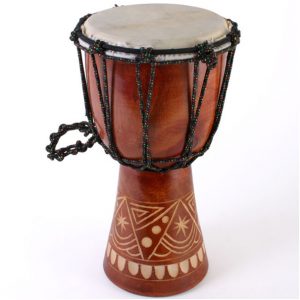 Hand carved bongo drum