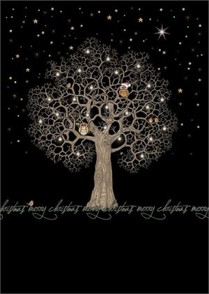 night tree - christmas card - ferailles.co.uk
