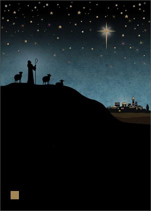 shepherd - christmas card - ferailles.co.uk