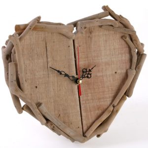 Driftwood Heart Clock with fret style arms. Very unique and a lovely gift to both give or receive