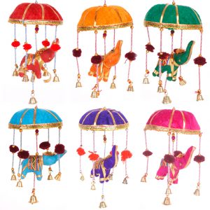 Lucky Elephant Mobiles. Available in 6 assorted colours. Red. Orange. Blue. Green. Pink. Purple. Please specify your preference on order, ok?