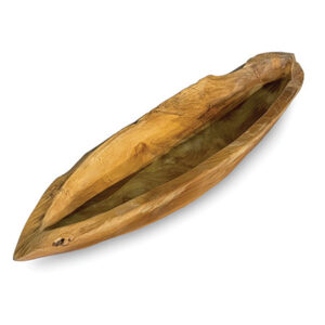 Teak Root Boat Shaped Wooden Bowl