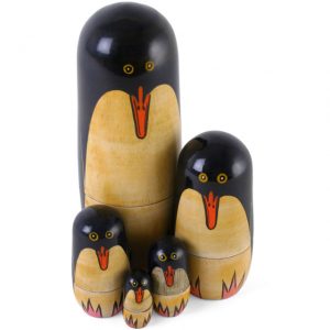 5 in 1. Traditional Russian Penguin Doll Set. Ferailles.co.uk