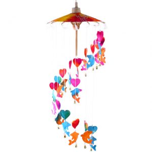 childrens garden dolphins and hearts mobile chime. ferailles.co.uk