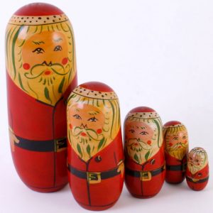 Santa Russian Dolls 5 in 1. Set