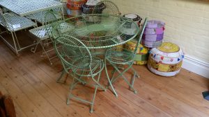 4 Folding Chairs 1 Table Pale Green ANTIBES set