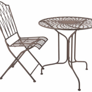Green Metal Table and Chair - Classic English Design
