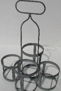 Metalwork - Green Bottle Holder. Holds 4 Bottles