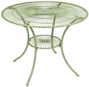 Stylish Metal Garden Antibe Pale Green 1 Metre Round Table