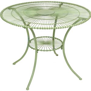 Stylish Metal Garden Antibe Pale Green 1 Metre Round Table