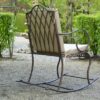 country green metal rocking armchairs