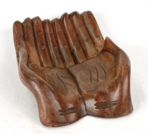 Wooden Pair of Hands Bowl