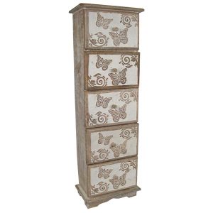 Butterfly Design 5 Drawer Chest