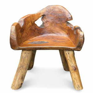 Handcarved solid root chair - large