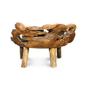 Rear section of teak root bench - small