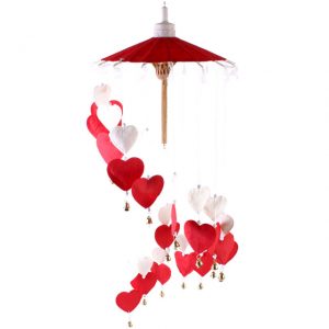 Red Hearts Paper Hanging Mobile - 70cm