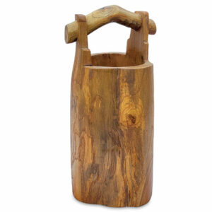 Handmade and Carved Solid Teak Umbrella Stand