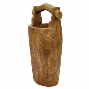 Teak Umbrella Stand - Quarter view