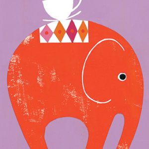 Time For Tea - The elephant with his tea cup - Greeting Card