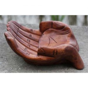 Wooden Hands Bowl - Dark Finish