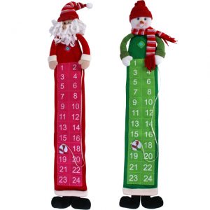 Handmade Fabric Santa or Snowman Hanging Advent Calendars