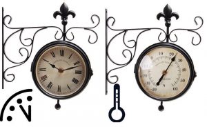 Garden Clock And Thermometer