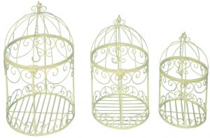 Set of 3. Metalware Decorative Hanging Bird Cages