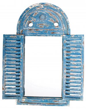 Shabby Chic Blue Louvre Mirror. Open