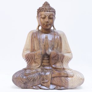 Sitting Praying Buddha Natural Finish