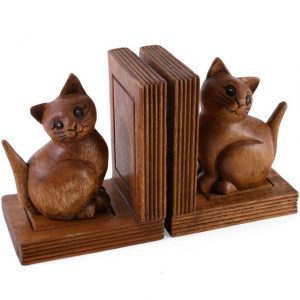 Wooden Bookends - Pussycats