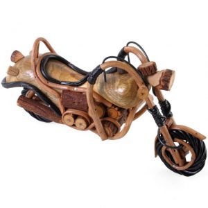 Hand scupltured wooden harley style motorbike ornaments