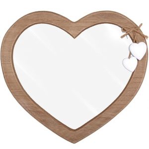 Heart Mirror With Decorative White Wooden Hearts