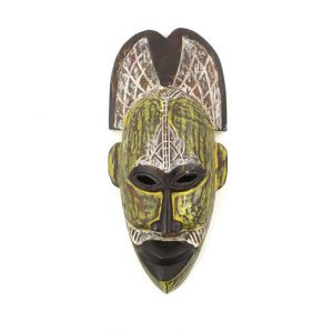 White & Yellow Tribal Baule Hanging Masks