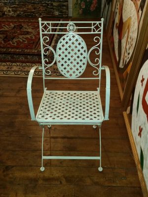 Cream Lattice Armchair - Striaght On View