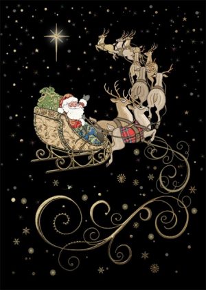 Santas Team - Bug Art Christmas Card