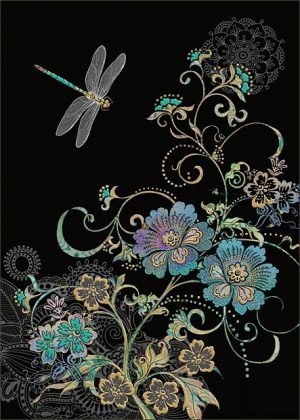 dragonfly-vine-jewels-bug-art-cards