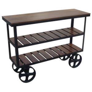 industrial-style-bid-wheeled-wooden-acacia-console-table