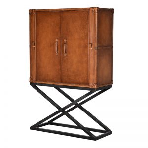 contemporary-tan-leather-drinks-cabinet