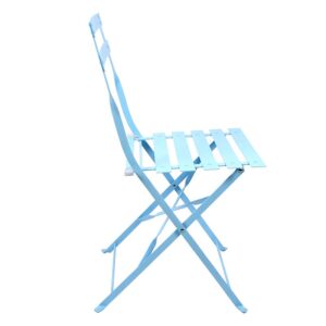 Blue bistro chair - side view
