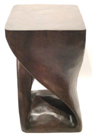 Contemporary Wooden Twist Carved Stool 1