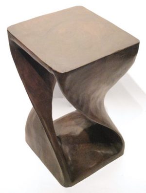 Contemporary Wooden Twist Carved Stool 2